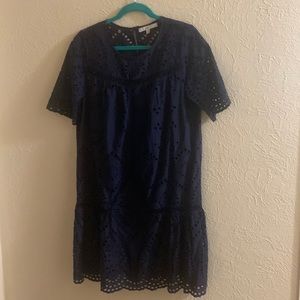 Blue eyelet dress